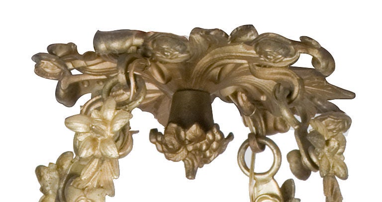 19th Century English Gilt Bronze Colza Chandelier For Sale