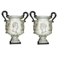 Pair of Important  Italian 20th Century Marble vases