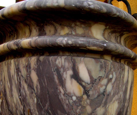 19th Century Pair Italian Broccatello di Siena Marble Vases 1