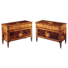 An extremely fine pair of Italian neoclassic commodes An extremely fine pair of Italian neoclassic commodes
