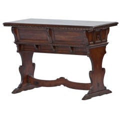 Small Italian 19th century Renaissance style Library Table 9