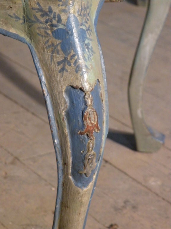 Pair of Italian Rococo Painted Armchairs 1
