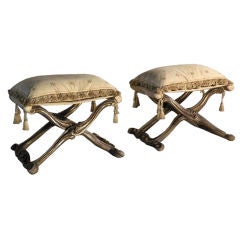 Pair of Italian Rococo Style Gilt Pliants or Stools 11
