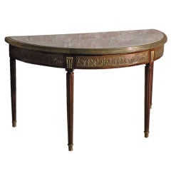 late 18th century French Louis XVI Demilune marble top Console Table 9