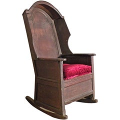 18th century English Oak Porter or Rocking Chair