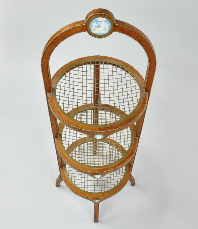 French Mahogany Three Tiered Serving/Cake Stand