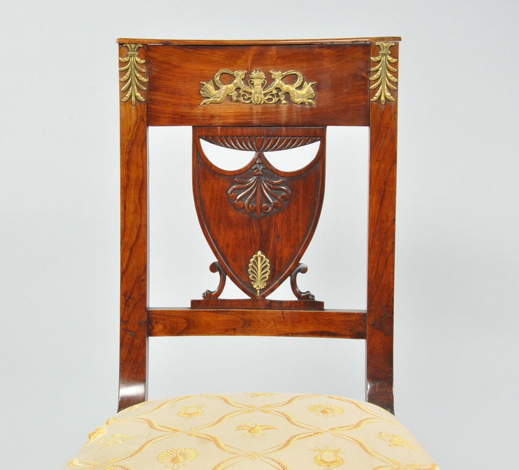 French Empire Mahogany Side Chair