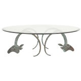 Bronze Rams Head Cocktail Table