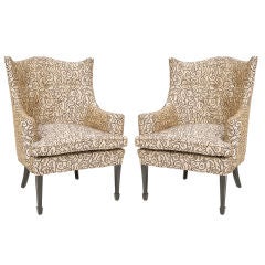 Pair of Chic Wingback Lounge Chairs