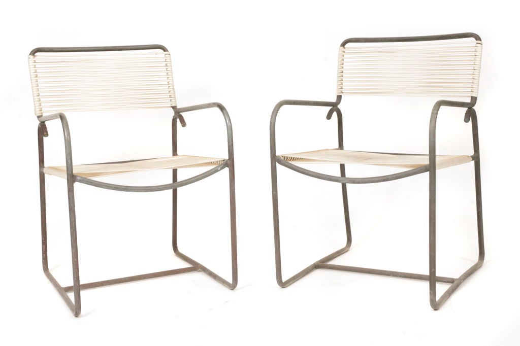 Walter Lamb Bronze  Arm Chairs and Side Table 1