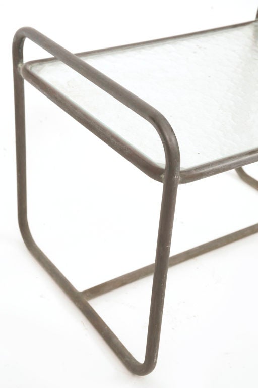Walter Lamb Bronze  Arm Chairs and Side Table 3