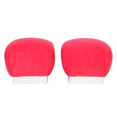 Pair of Pouf Ottomans by Karl Springer