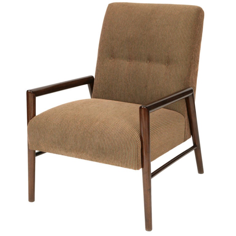 1950s Sculpted Walnut Lounge Chair by Leslie Diamond
