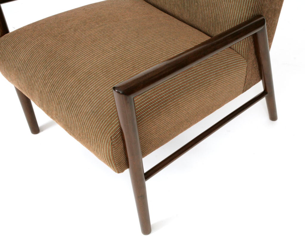 American 1950s Sculpted Walnut Lounge Chair by Leslie Diamond