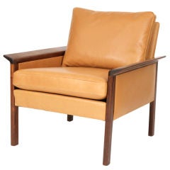 Leather and Rosewood Hans Olsen Chair