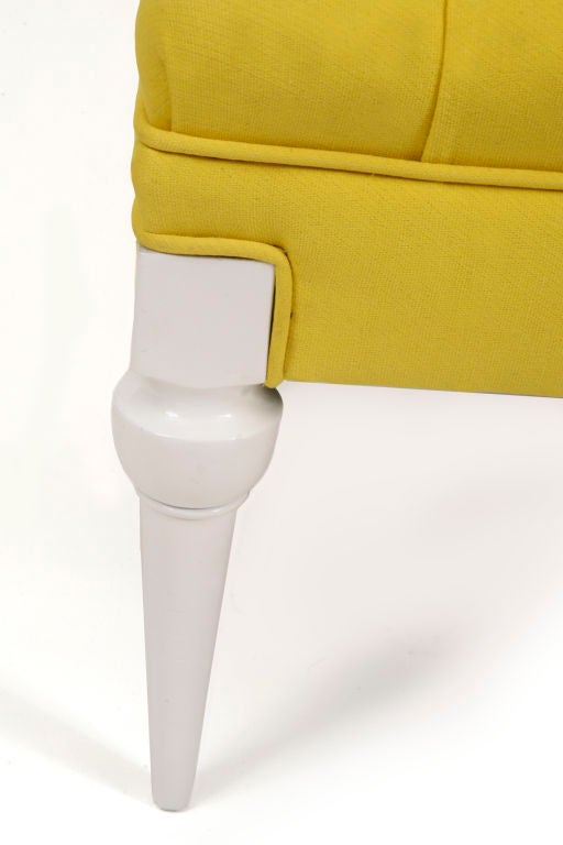 Mid-20th Century Glamorous Lemon Yellow Lacquered Bench