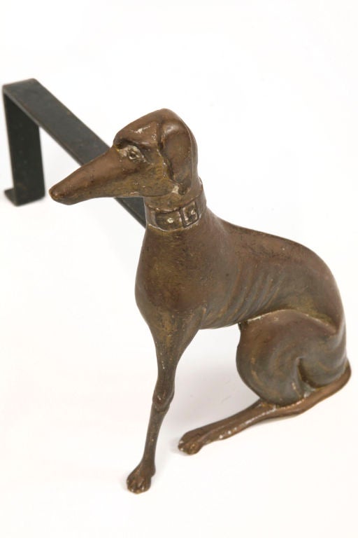 Bronze Greyhound Andirons