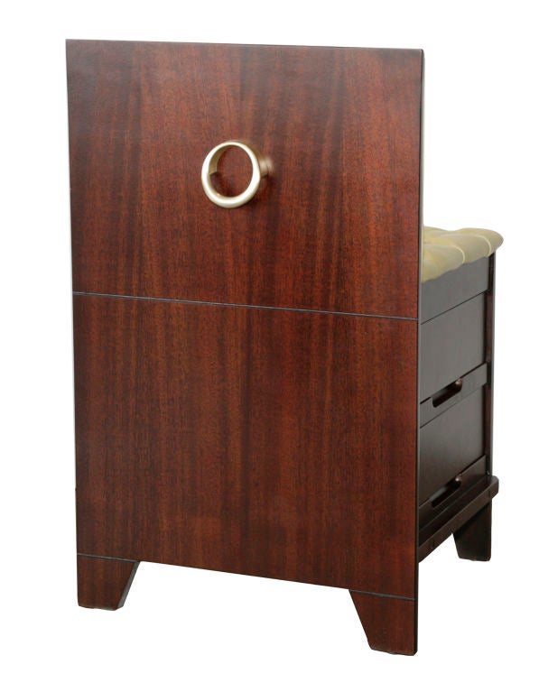 1940's Valet Mahogany & Leather Chair