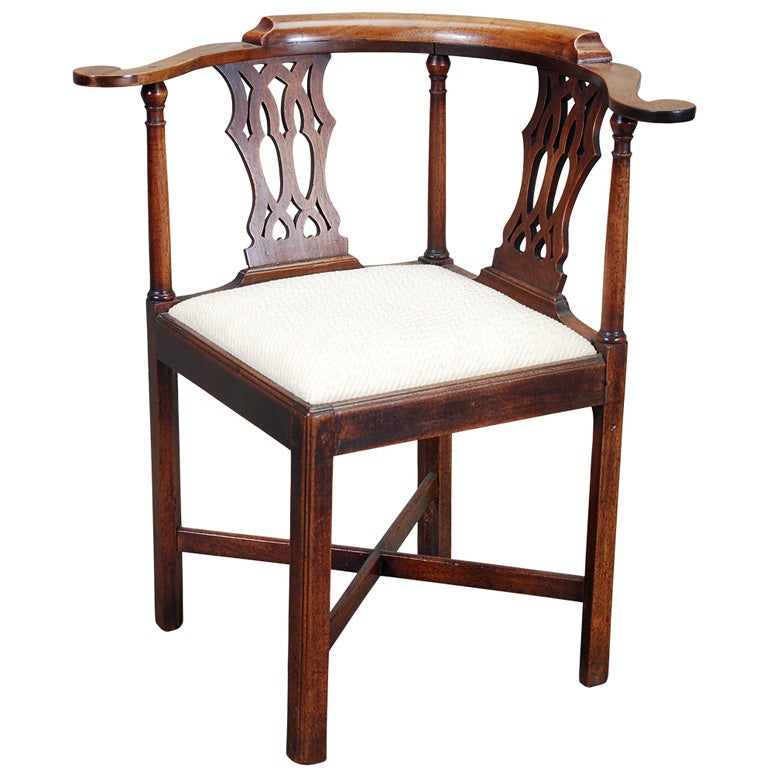 George II Pierced Splat Corner Chair For Sale