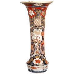 Large Imari Beaker Vase of Chamfered Form