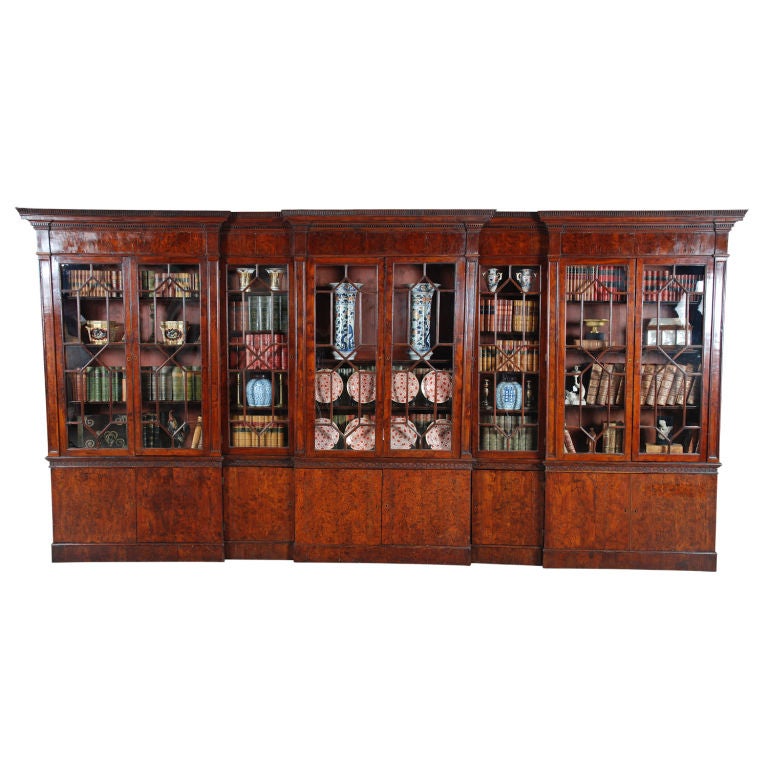 Rare Yew Wood Bookcase For Sale