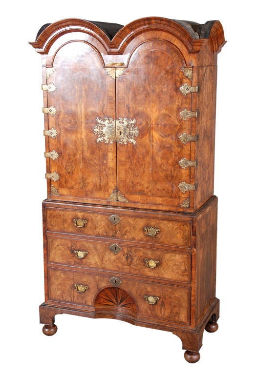 Queen Anne Period Double Dome Cabinet For Sale 1
