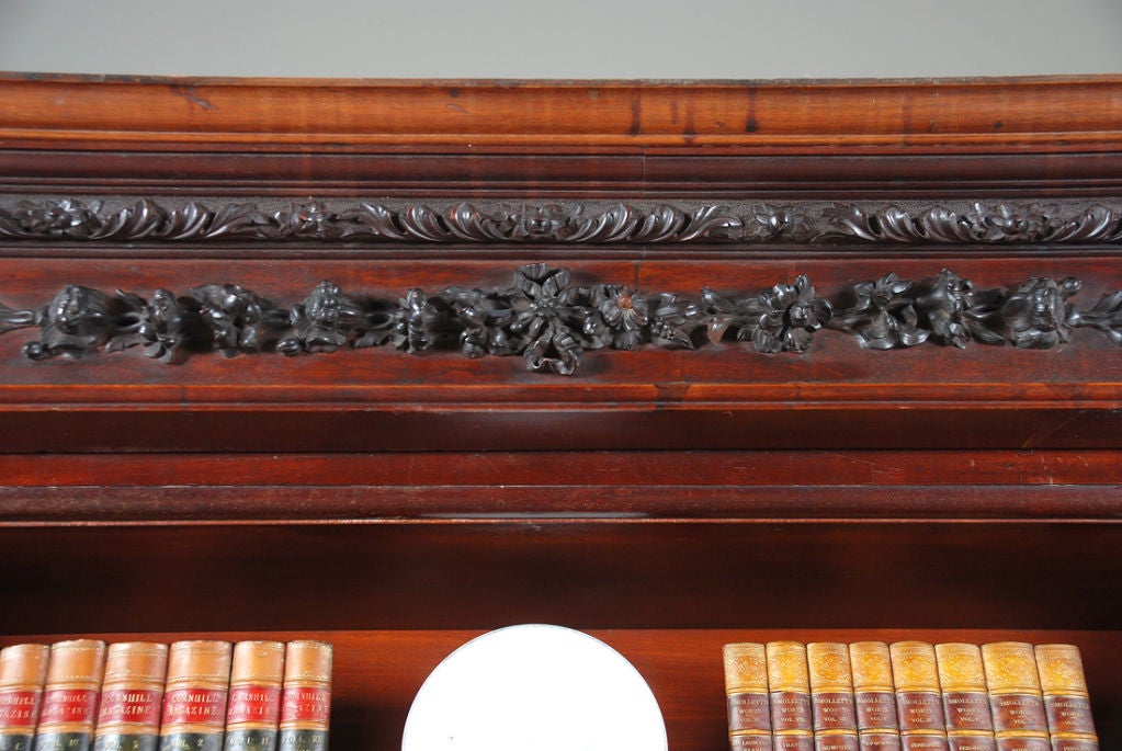 Carved Mahogany Bookcase with Twist-Reeded Columns 2