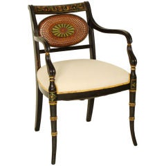 English regency style painted armchair