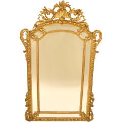 19th century French regence gilt wood mirror