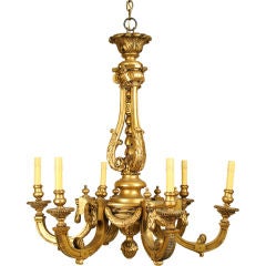 Louis XlV style carved gilt wood chandelier, circa 1920