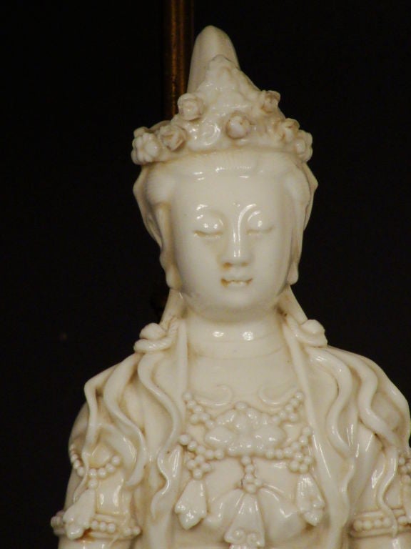 Pair of Chinese blanc de chine lamps, circa 1950