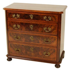 Continental burl walnut chest of drawers, 19th century