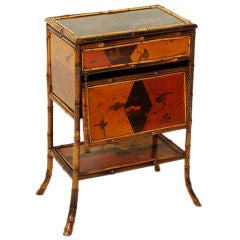 Antique Bamboo and lacquered occasional table, circa 1920