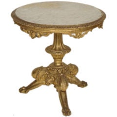 Napoleon lll gilt wood marble top occasional table, circa 1870