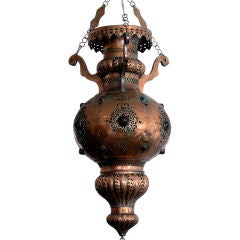 Large Vintage Moorish Copper Lantern
