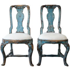 Pair of Swedish Rococo Side Chairs