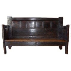 18th Century Dark Walnut Church Bench