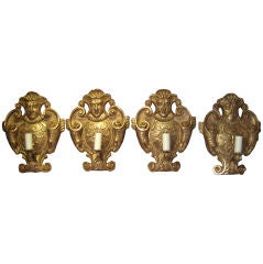 Set of Four Giltwood Italian Sconces