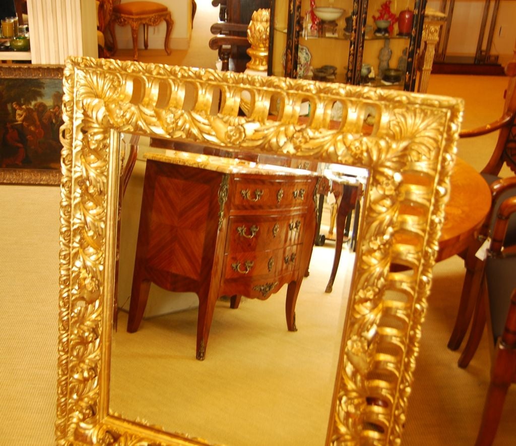 Early 19th Century Italian Carved Gilt Wood Mirror