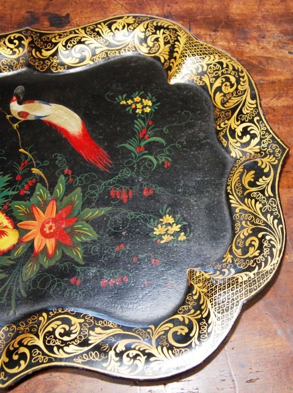 English Hand Painted Tole Tray For Sale 1