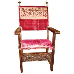Antique 18th Century Spanish Walnut Armchair