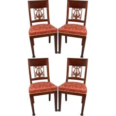 Antique Set of FOUR fine Empire mahogany side chairs