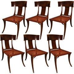 Vintage Set of Six Klismos Chairs, By T.H. Robsjohn- Gibbings 1961