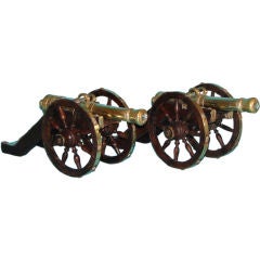 Pair of cast brass signal cannons.
