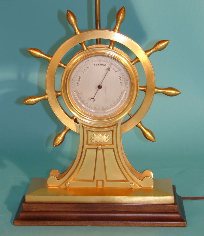 English bronze barometer as lamp