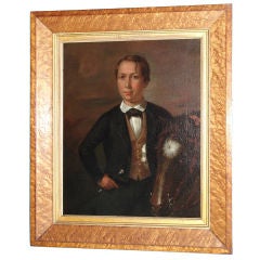 American Oil Painting of Boy and Pony
