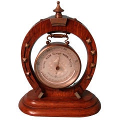 Antique Aneroid barometer and thermometer