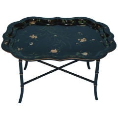 Scalloped Papier Mache Tray on Stand