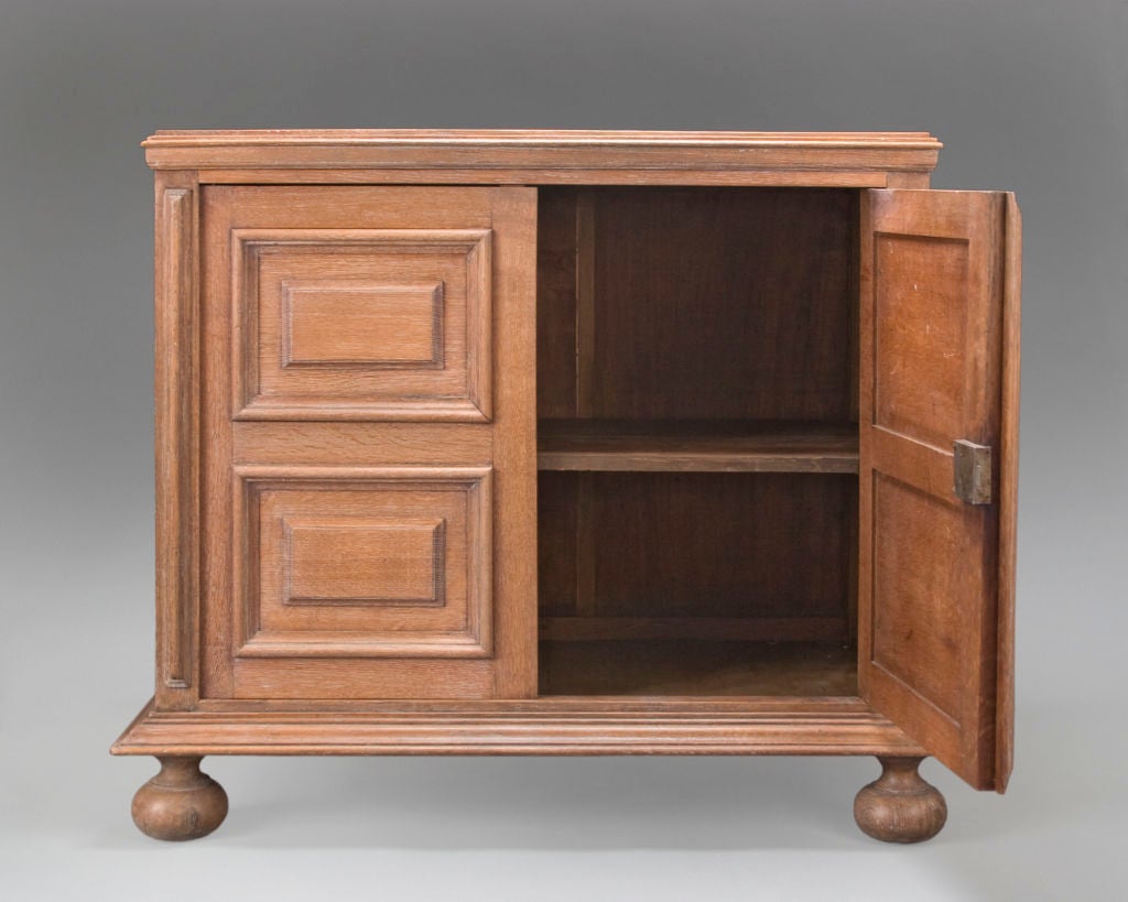 A Pair of French Neo-Baroque Cerused Oak Cabinets