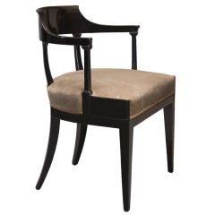A Swedish Neoclassical Ebonized Arm Chair